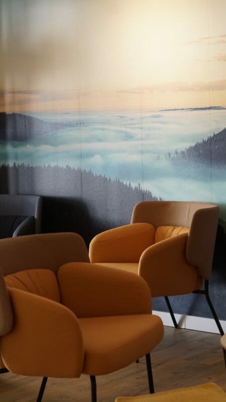 Modern gestaltete Lounge im Hotel Beck